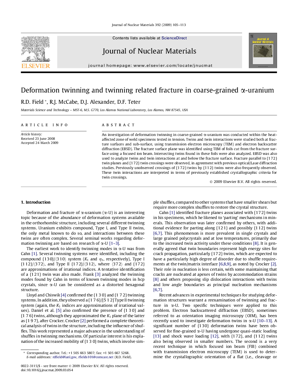 Deformation twinning and twinning related fracture in coarse-grained α-uranium