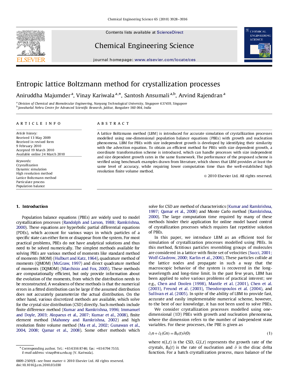 Entropic lattice Boltzmann method for crystallization processes