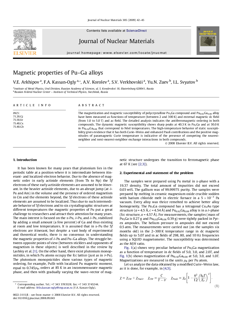 Magnetic properties of Pu–Ga alloys