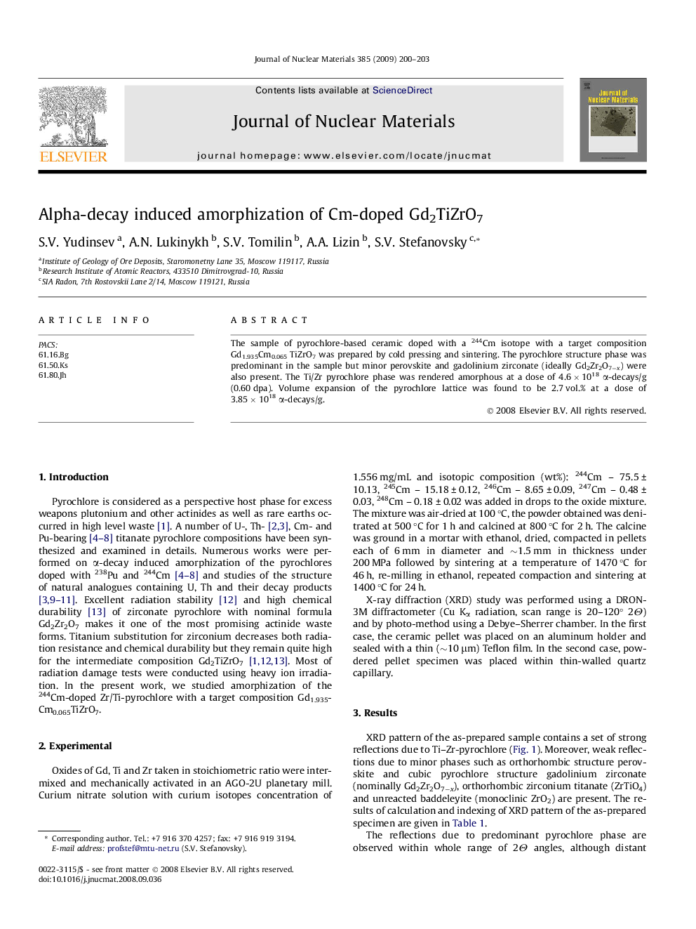 Alpha-decay induced amorphization of Cm-doped Gd2TiZrO7