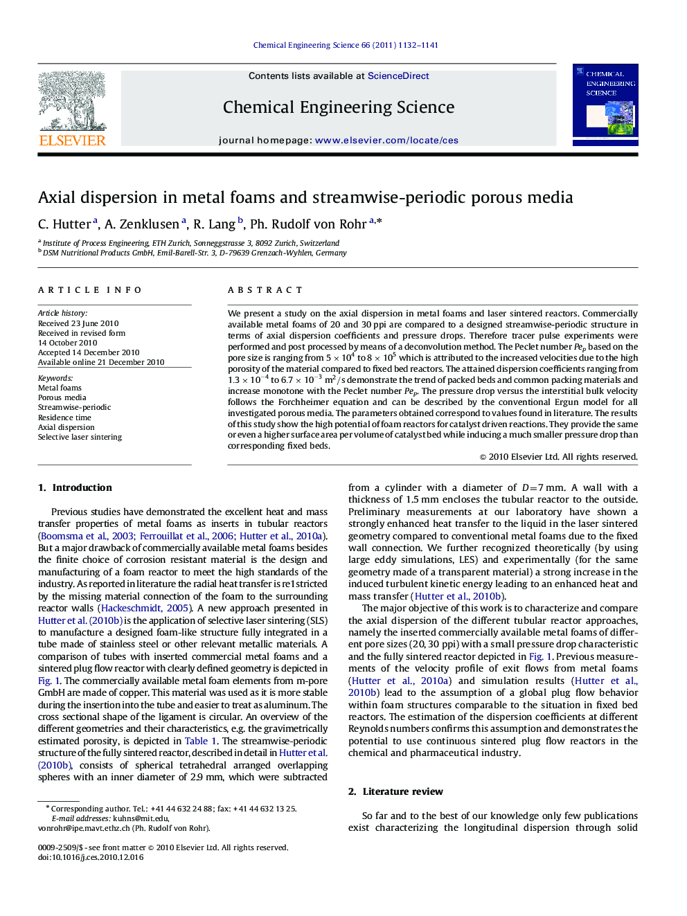 Axial dispersion in metal foams and streamwise-periodic porous media