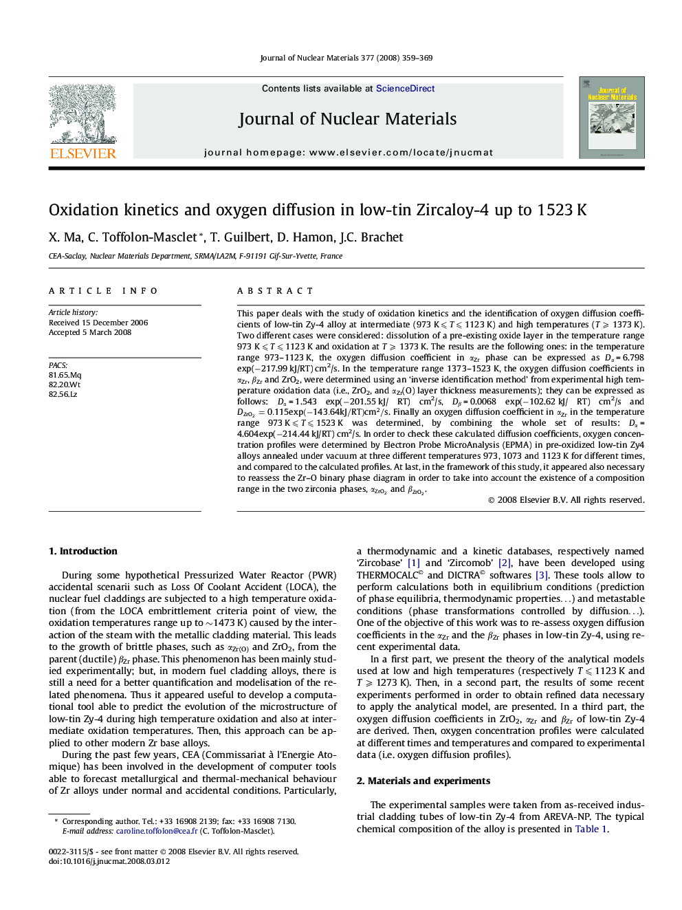 Oxidation kinetics and oxygen diffusion in low-tin Zircaloy-4 up to 1523 K