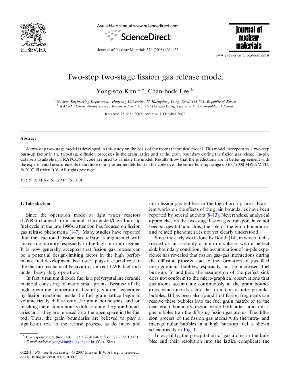 Two-step two-stage fission gas release model