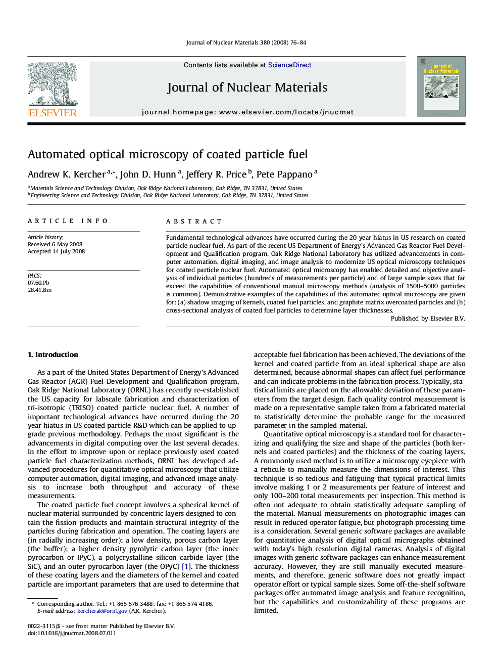 Automated optical microscopy of coated particle fuel