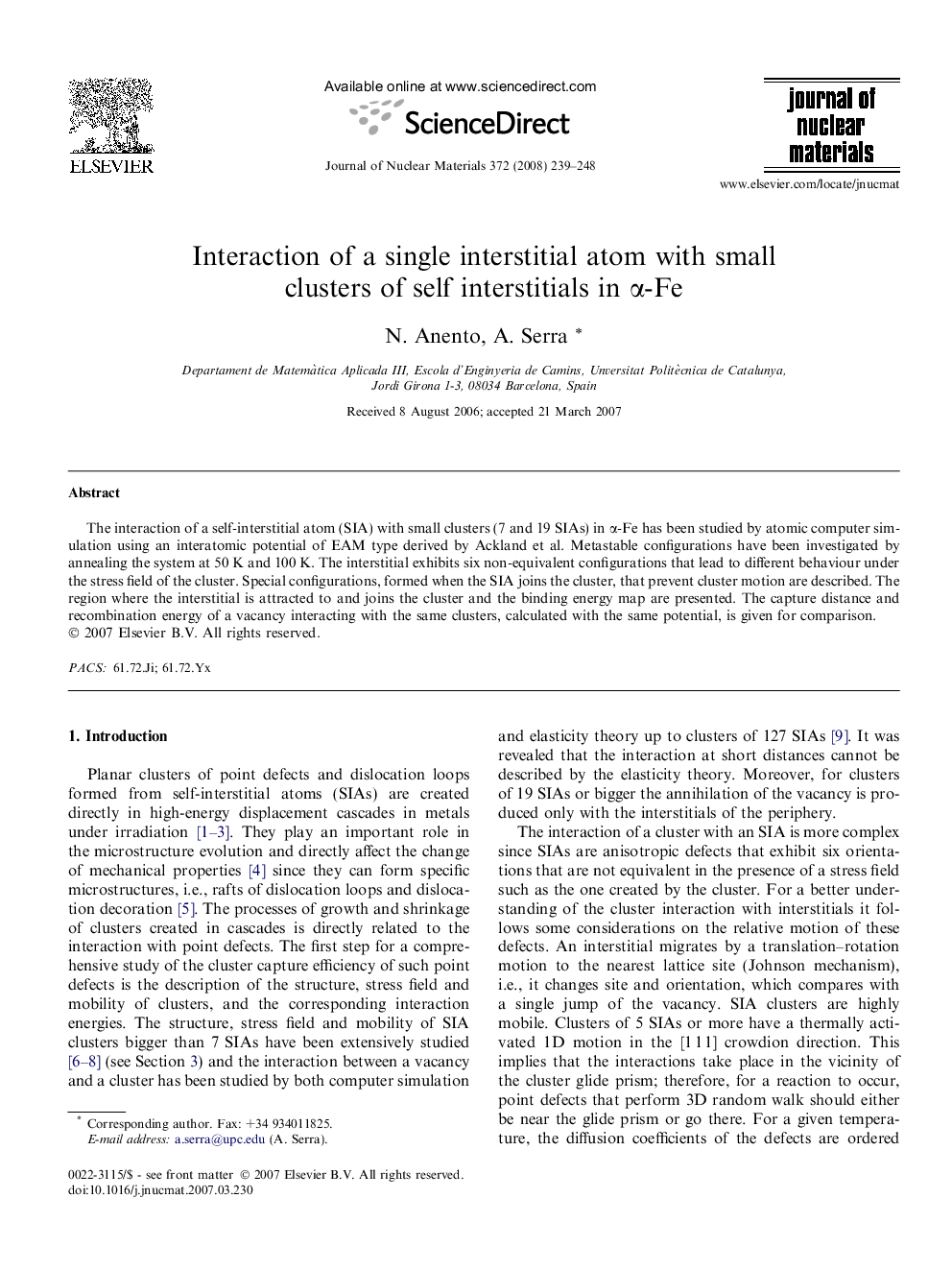 Interaction of a single interstitial atom with small clusters of self interstitials in Î±-Fe