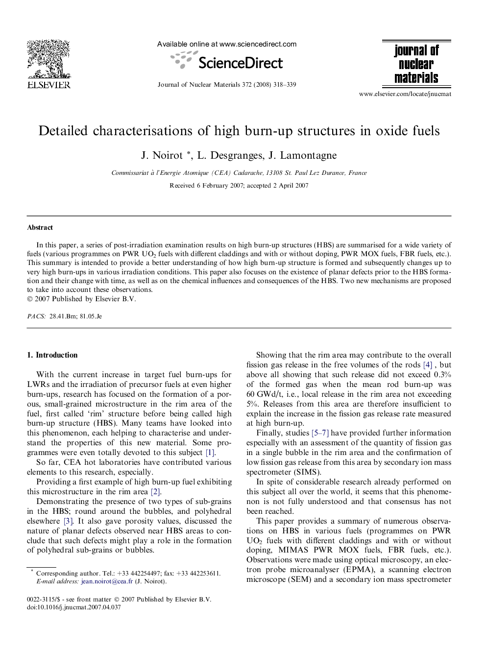 Detailed characterisations of high burn-up structures in oxide fuels