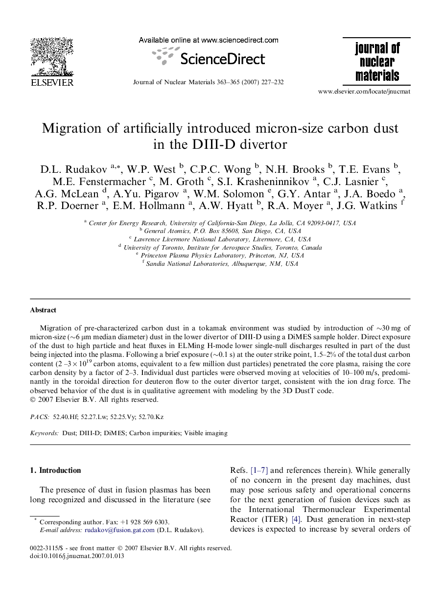 Migration of artificially introduced micron-size carbon dust in the DIII-D divertor