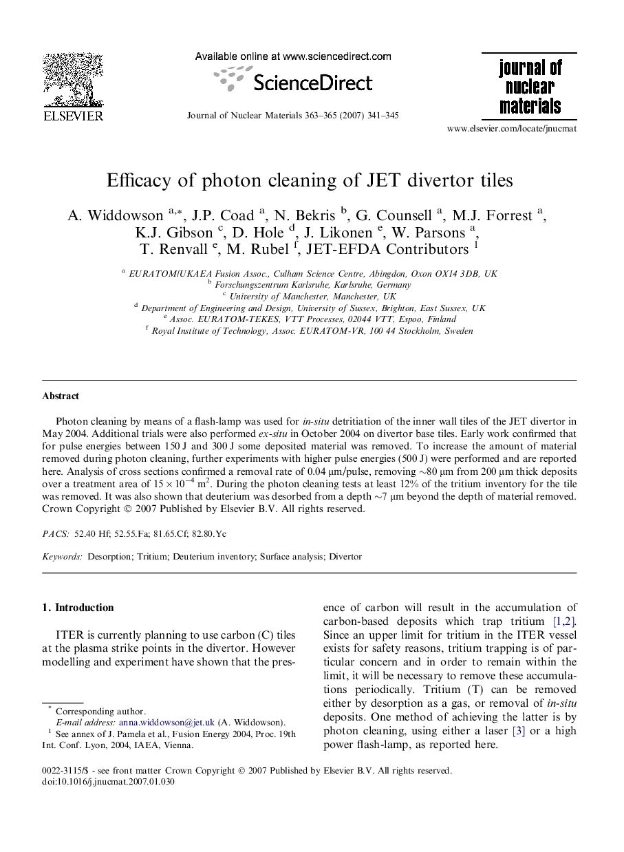 Efficacy of photon cleaning of JET divertor tiles