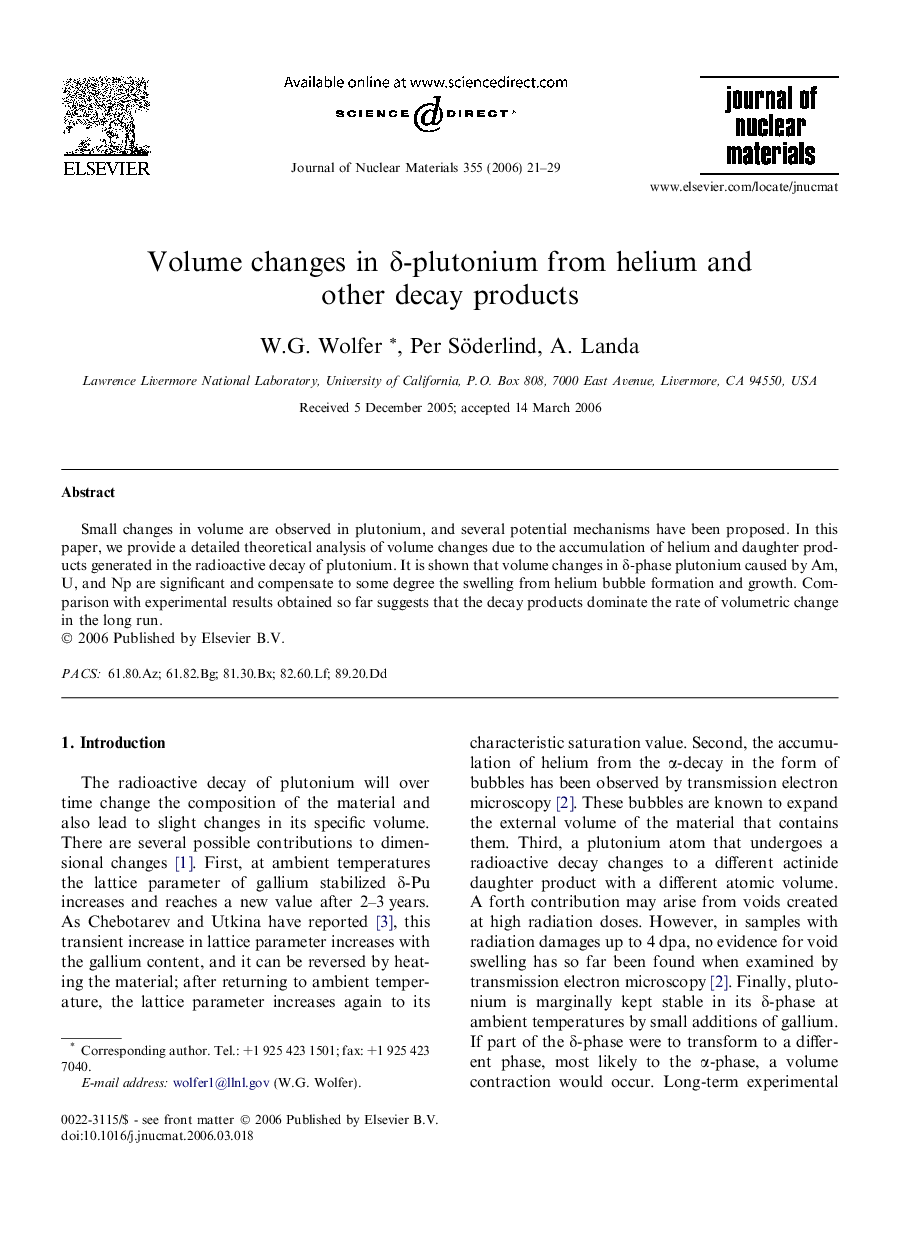 Volume changes in δ-plutonium from helium and other decay products