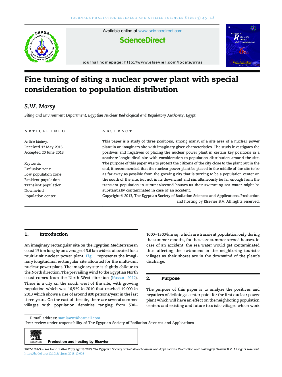 Fine tuning of siting a nuclear power plant with special consideration to population distribution 