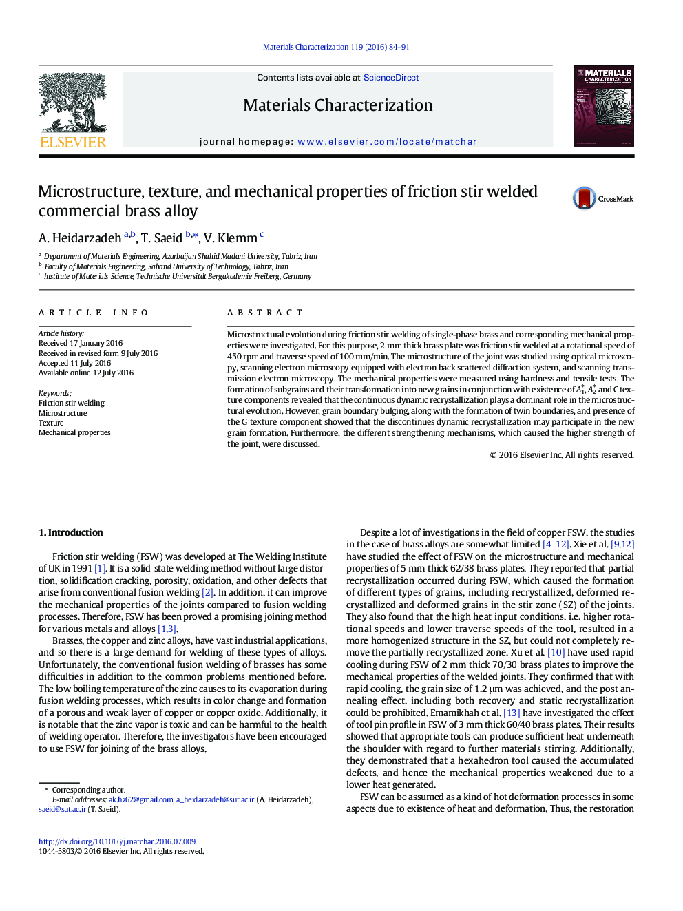 Microstructure, texture, and mechanical properties of friction stir welded commercial brass alloy