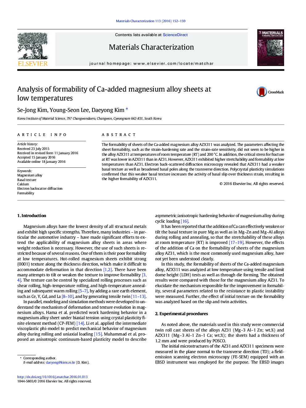 Analysis of formability of Ca-added magnesium alloy sheets at low temperatures