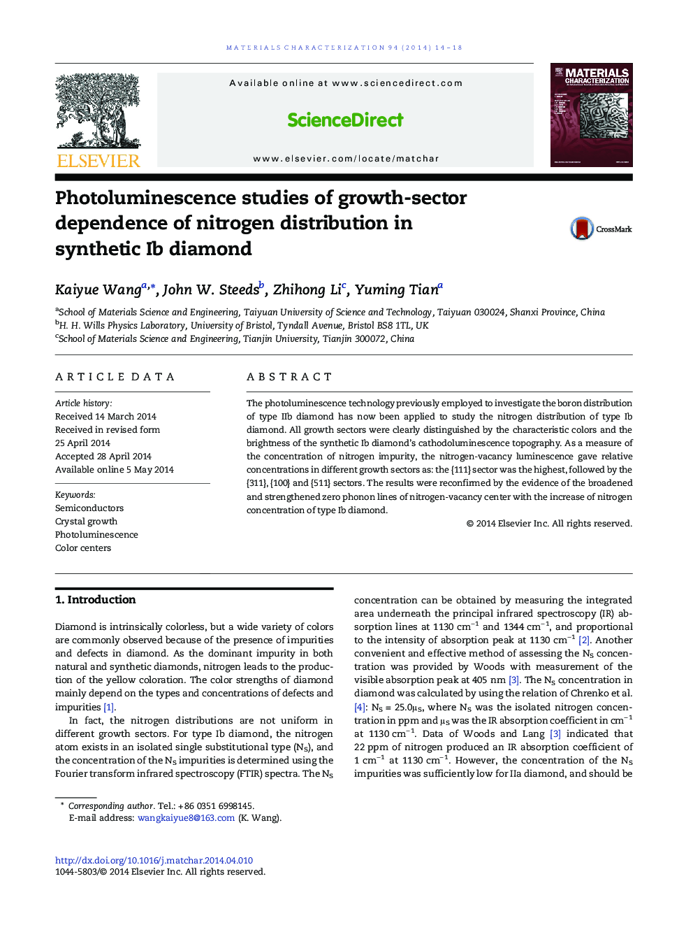 Photoluminescence studies of growth-sector dependence of nitrogen distribution in synthetic Ib diamond