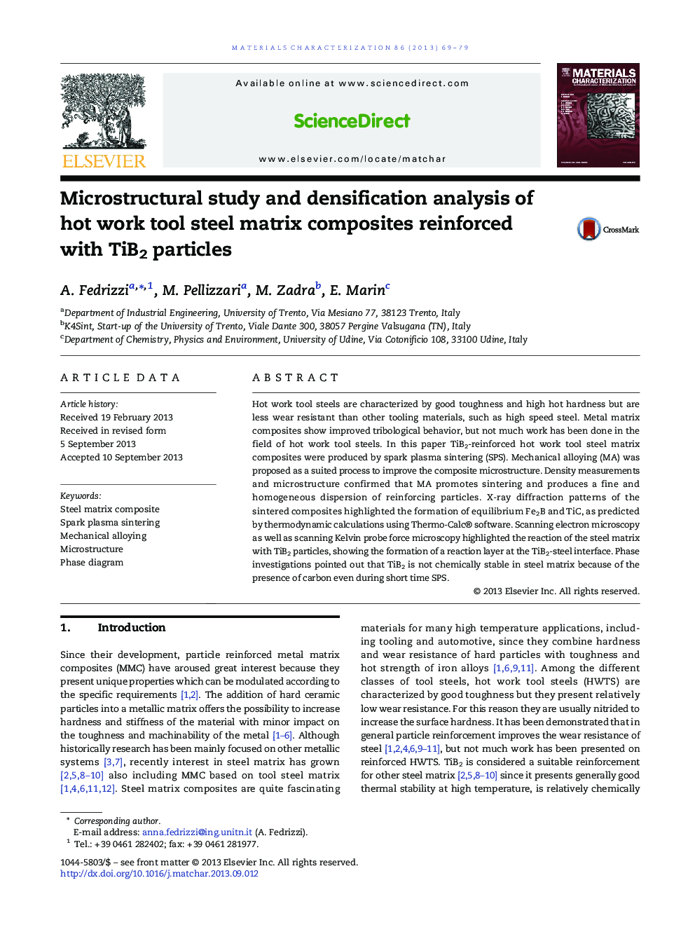 Microstructural study and densification analysis of hot work tool steel matrix composites reinforced with TiB2 particles