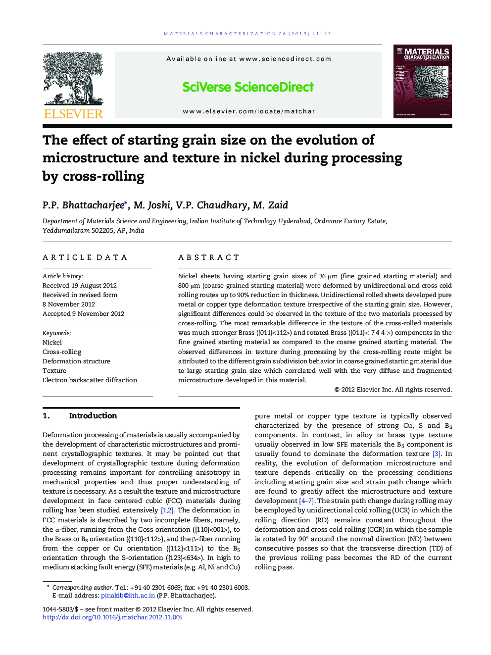 The effect of starting grain size on the evolution of microstructure and texture in nickel during processing by cross-rolling
