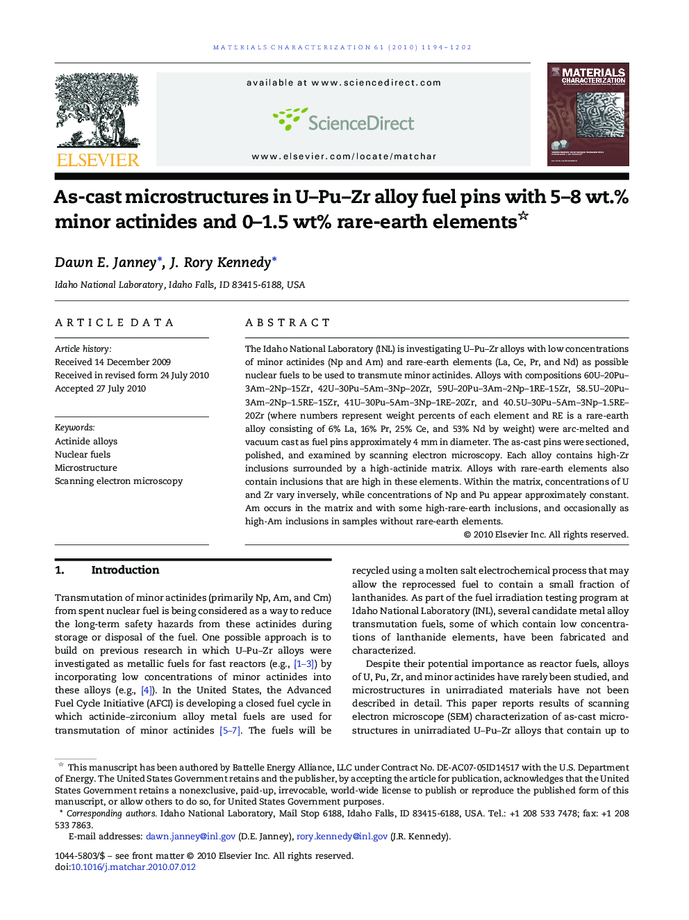 As-cast microstructures in U-Pu-Zr alloy fuel pins with 5-8Â wt.% minor actinides and 0-1.5Â wt% rare-earth elements