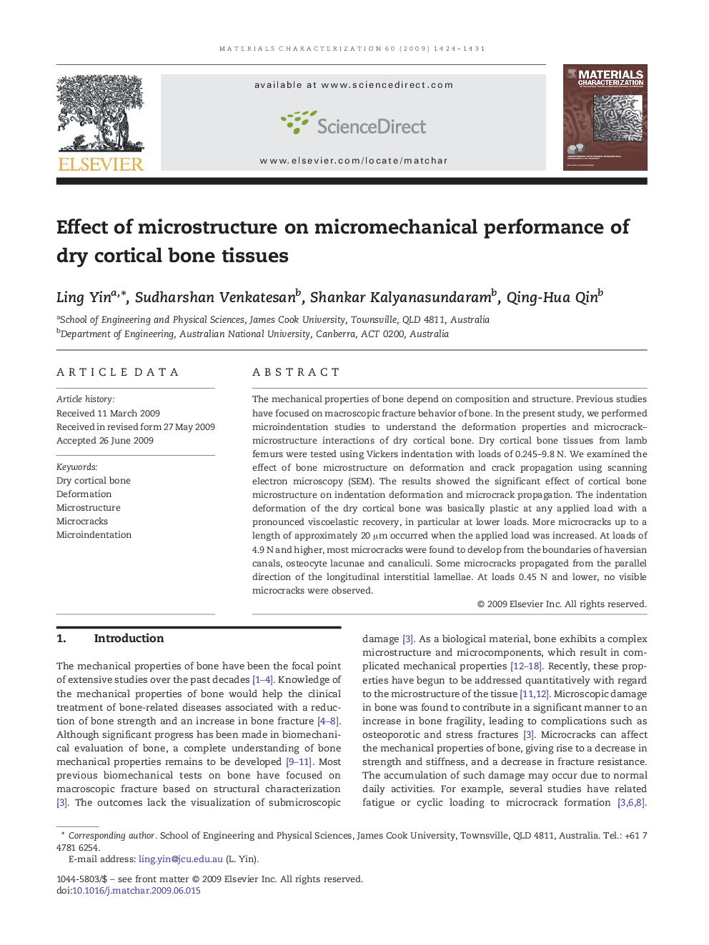 Effect of microstructure on micromechanical performance of dry cortical bone tissues