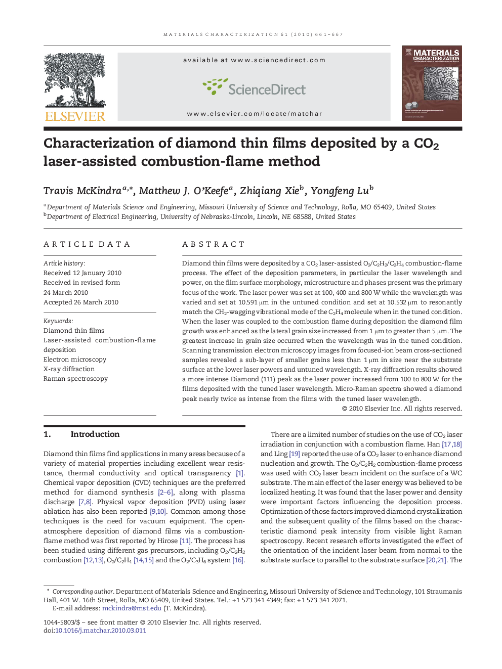 Characterization of diamond thin films deposited by a CO2 laser-assisted combustion-flame method