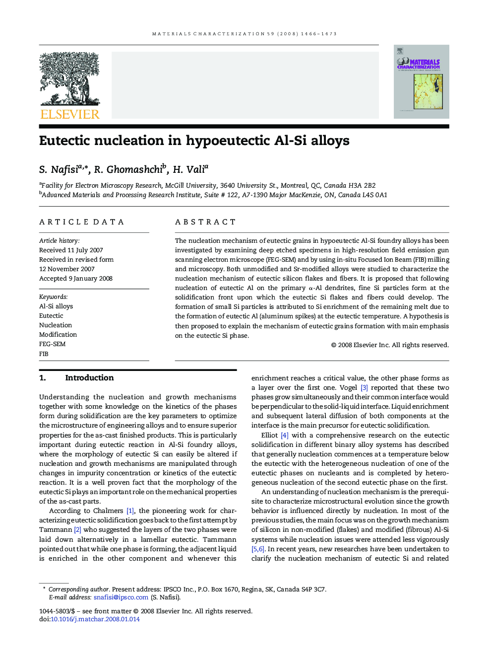 Eutectic nucleation in hypoeutectic Al-Si alloys