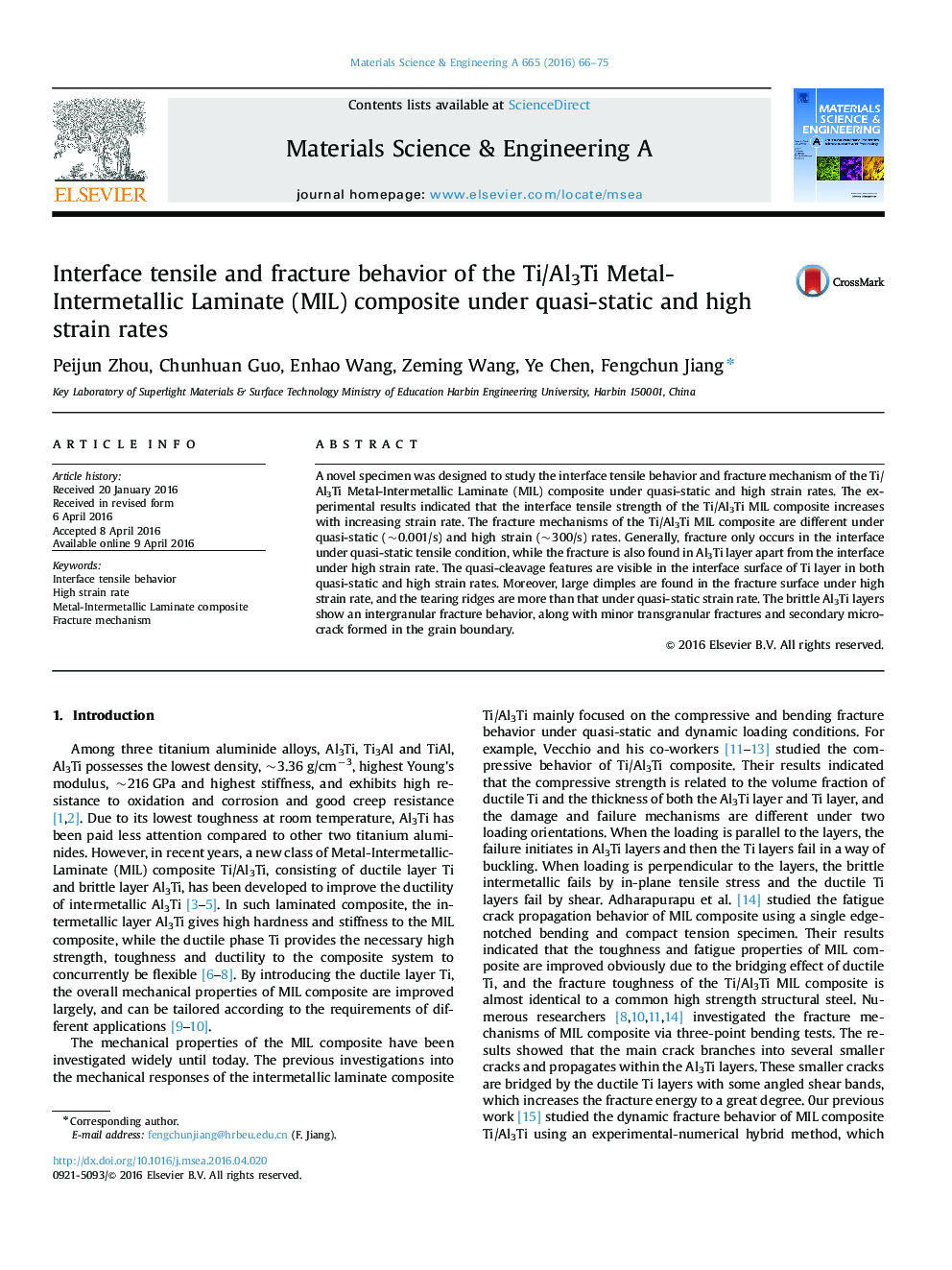 Interface tensile and fracture behavior of the Ti/Al3Ti Metal-Intermetallic Laminate (MIL) composite under quasi-static and high strain rates