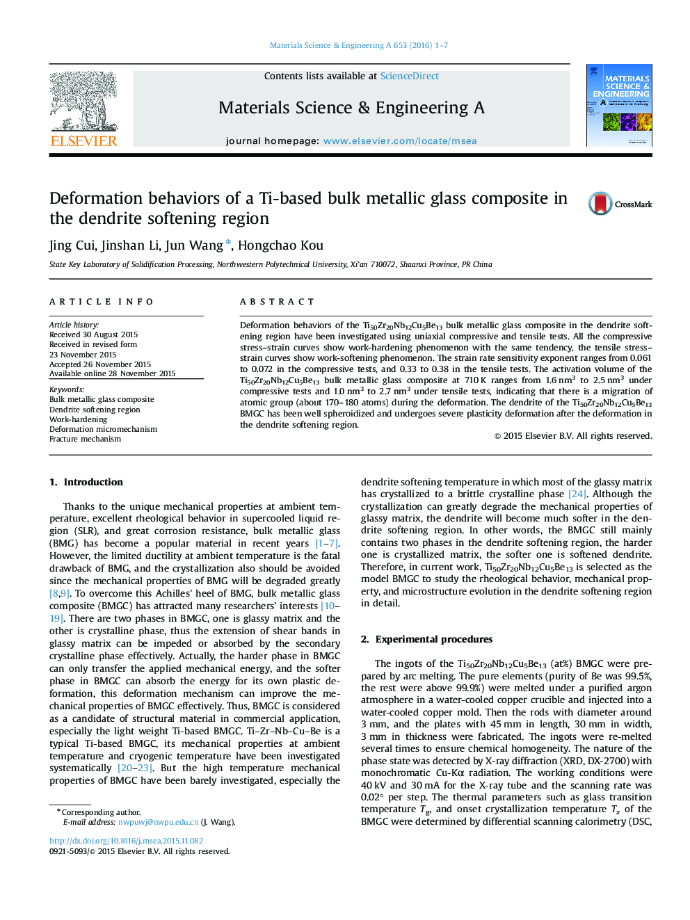 Deformation behaviors of a Ti-based bulk metallic glass composite in the dendrite softening region