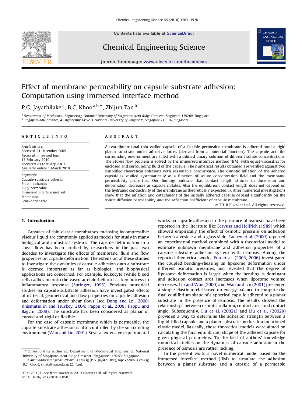 Effect of membrane permeability on capsule substrate adhesion: Computation using immersed interface method