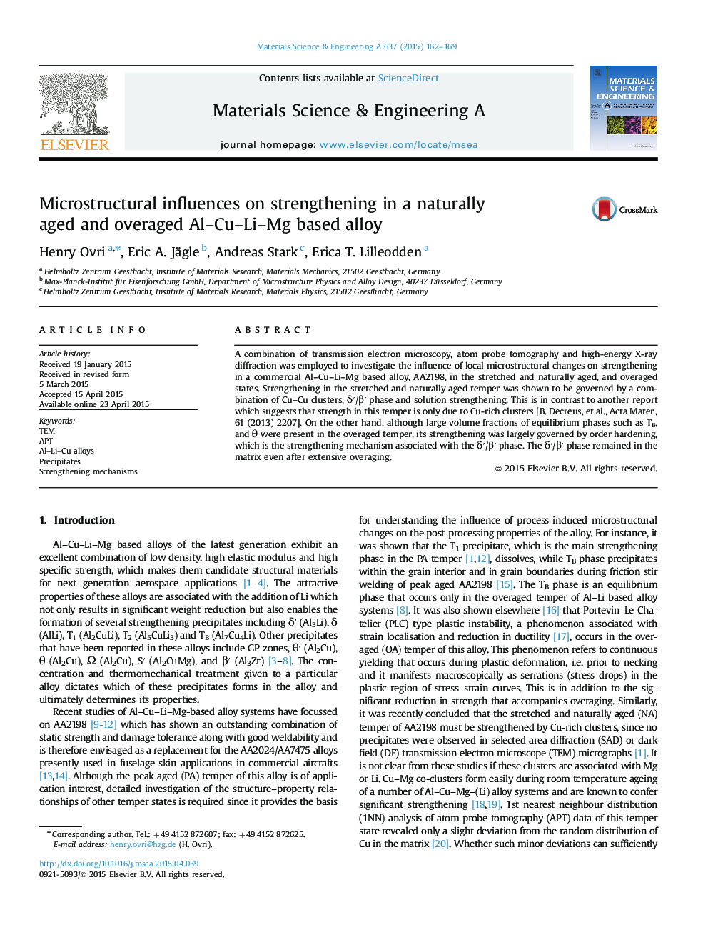 Microstructural influences on strengthening in a naturally aged and overaged Al-Cu-Li-Mg based alloy