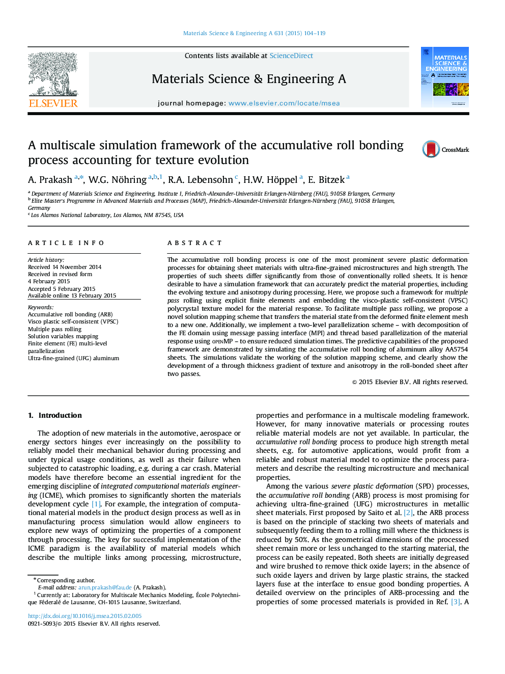 A multiscale simulation framework of the accumulative roll bonding process accounting for texture evolution