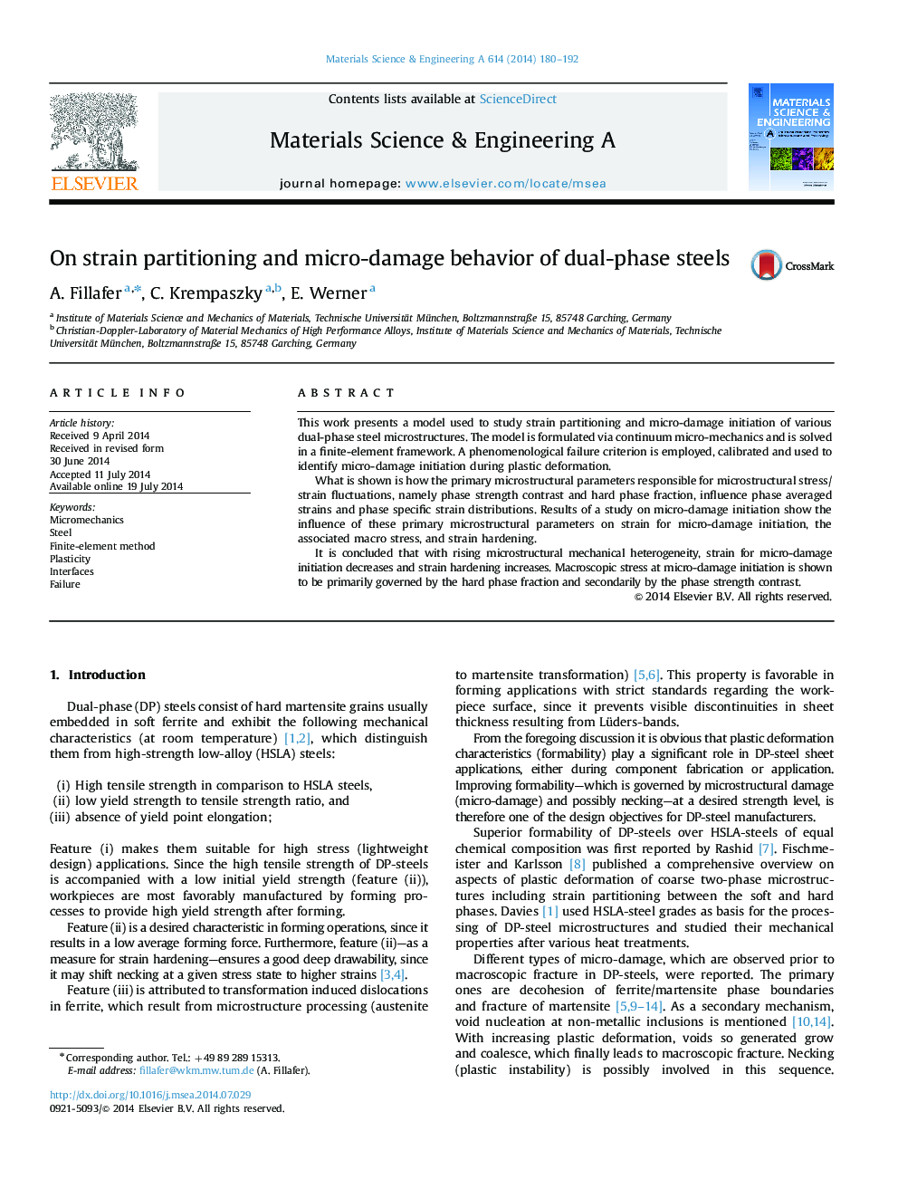 On strain partitioning and micro-damage behavior of dual-phase steels