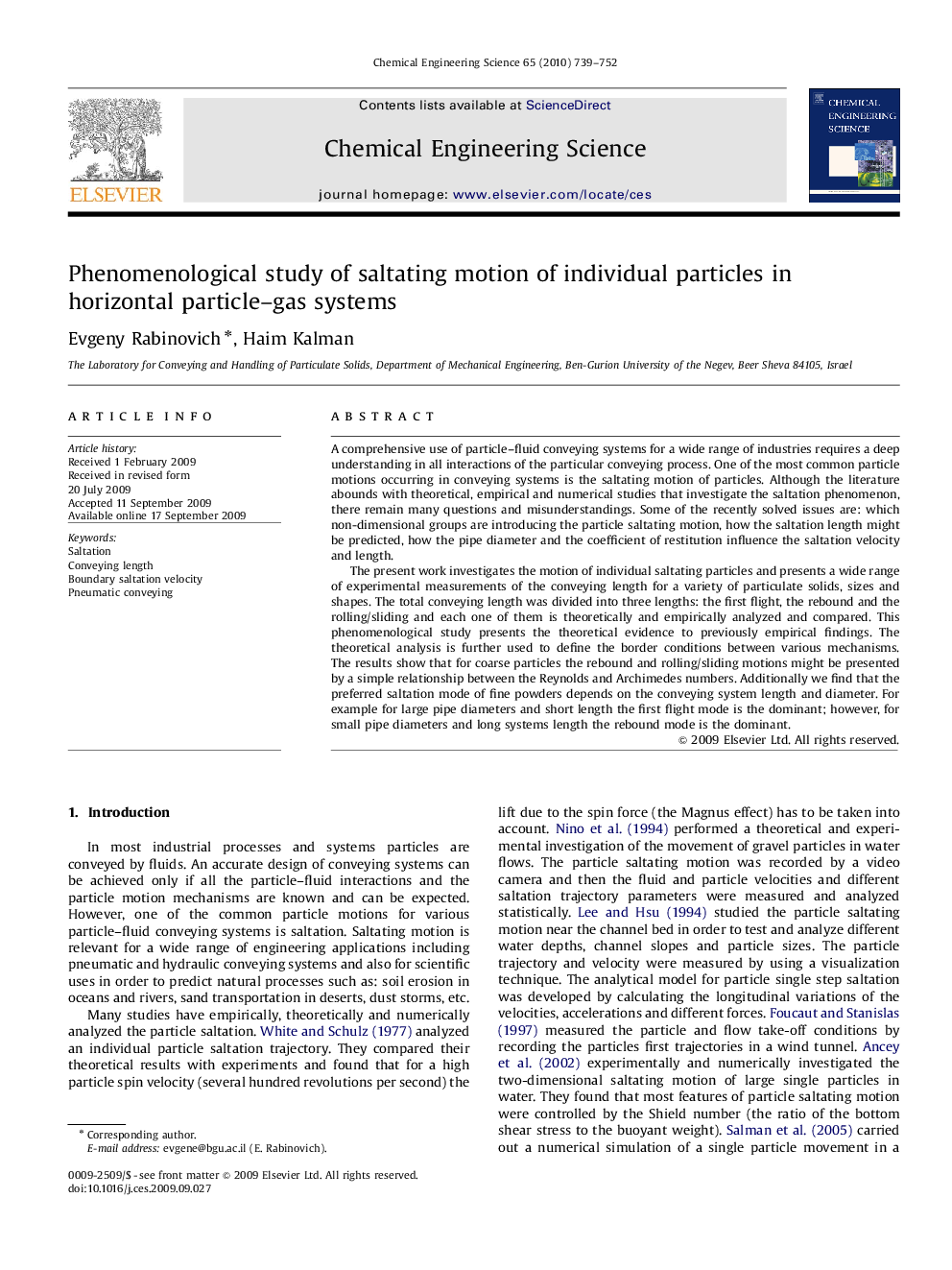 Phenomenological study of saltating motion of individual particles in horizontal particle-gas systems