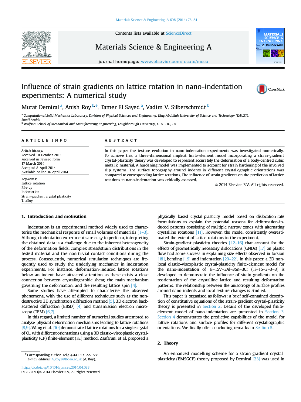 تأثیر شیب فشار در چرخش شبکه در آزمایش های نانو دندانه ای: یک مطالعه عددی 