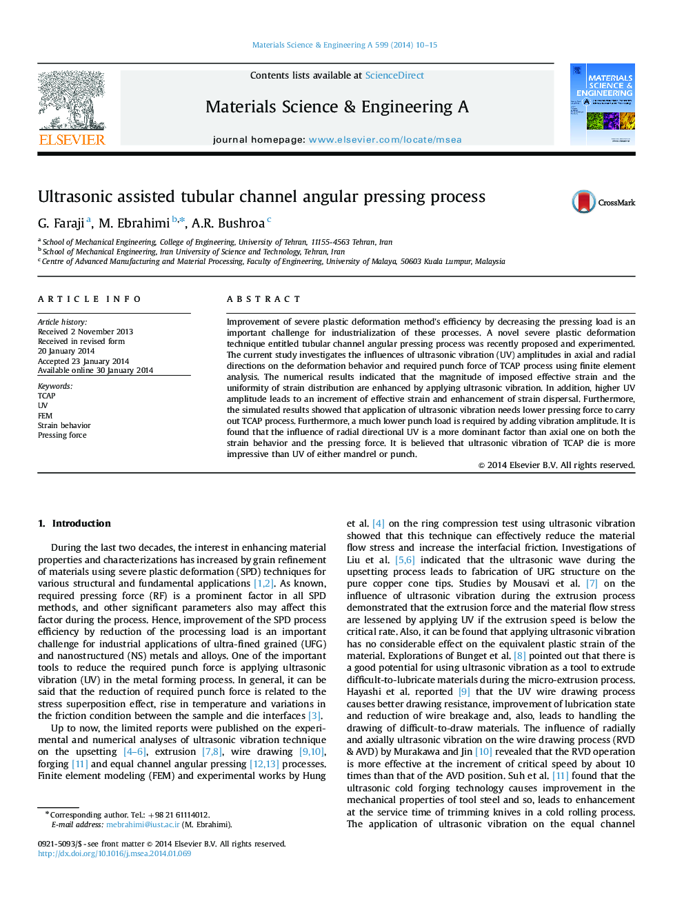 Ultrasonic assisted tubular channel angular pressing process