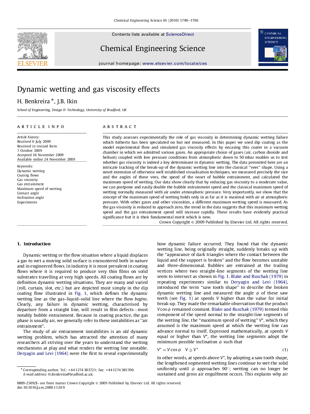 Dynamic wetting and gas viscosity effects