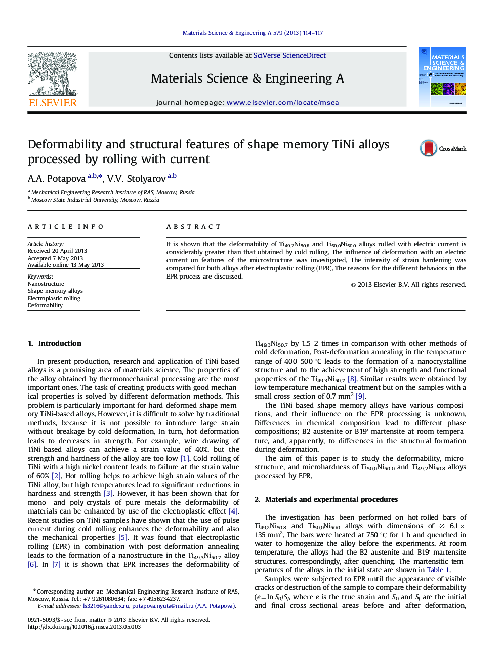 Deformability and structural features of shape memory TiNi alloys processed by rolling with current