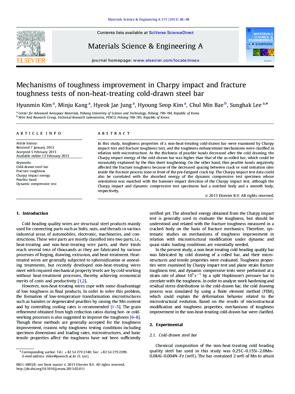 Mechanisms of toughness improvement in Charpy impact and fracture toughness tests of non-heat-treating cold-drawn steel bar