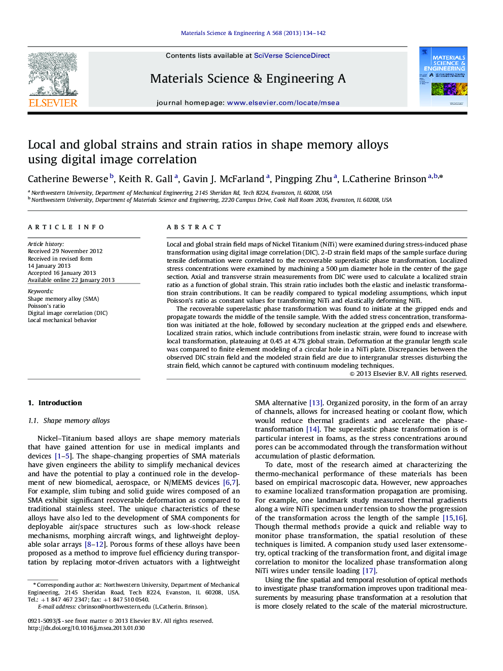 Local and global strains and strain ratios in shape memory alloys using digital imagecorrelation