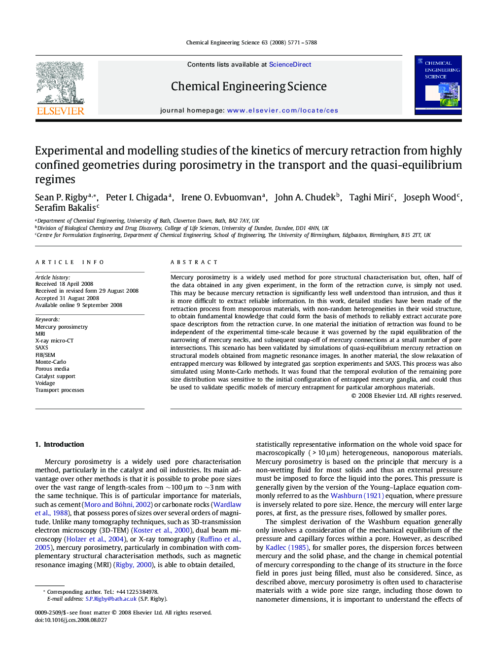 Experimental and modelling studies of the kinetics of mercury retraction from highly confined geometries during porosimetry in the transport and the quasi-equilibrium regimes