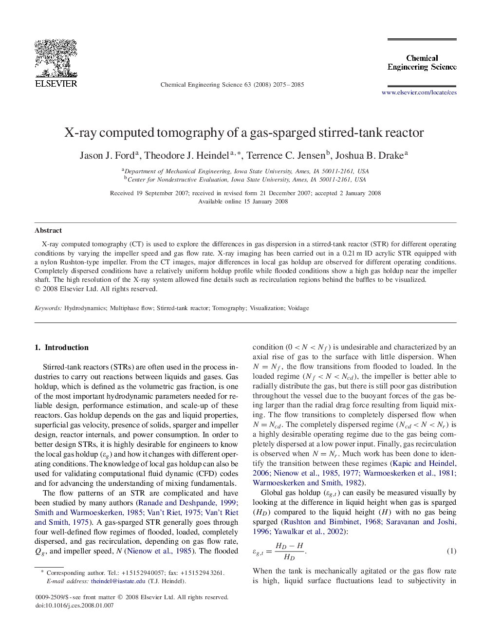 X-ray computed tomography of a gas-sparged stirred-tank reactor