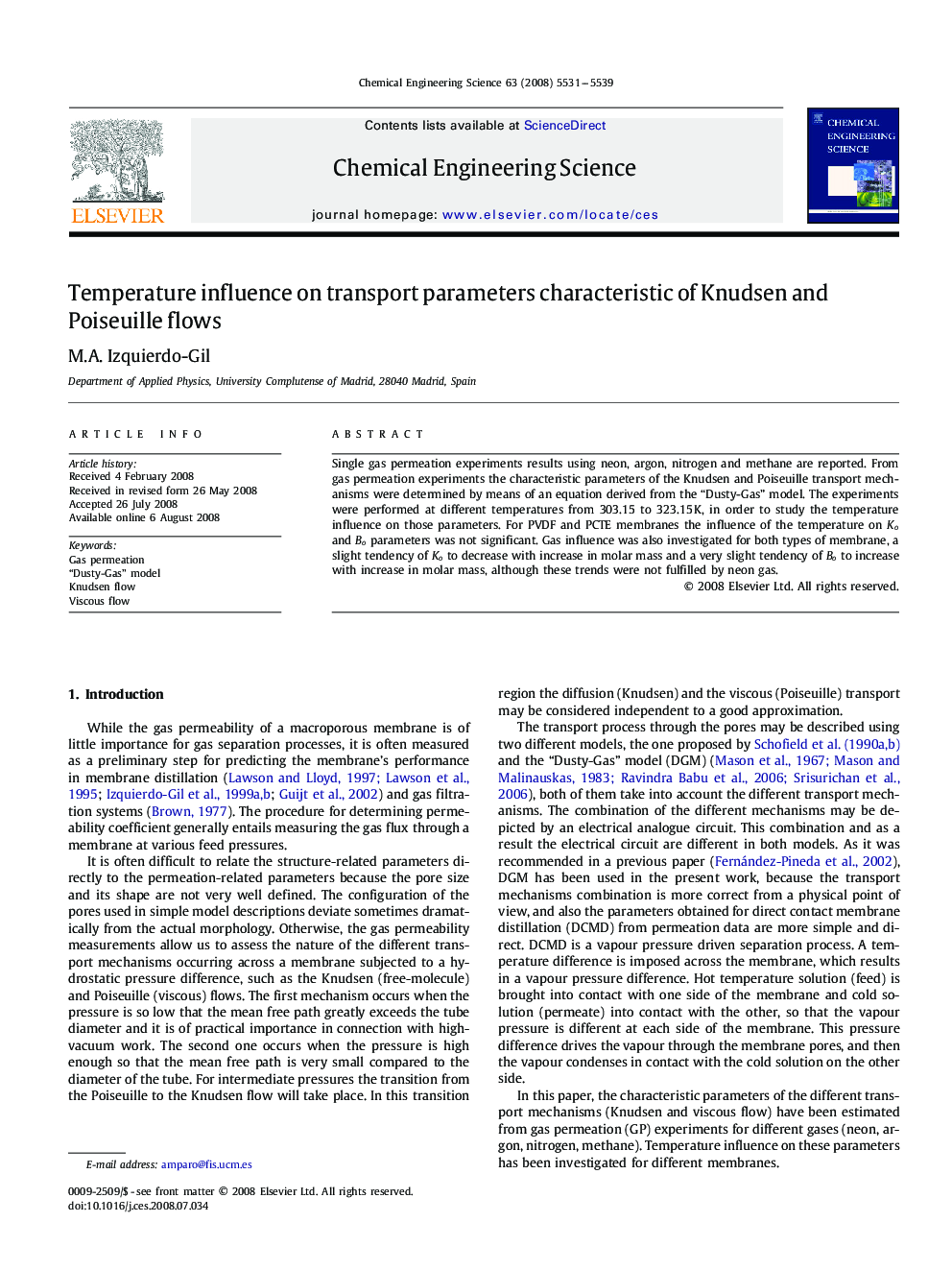 Temperature influence on transport parameters characteristic of Knudsen and Poiseuille flows