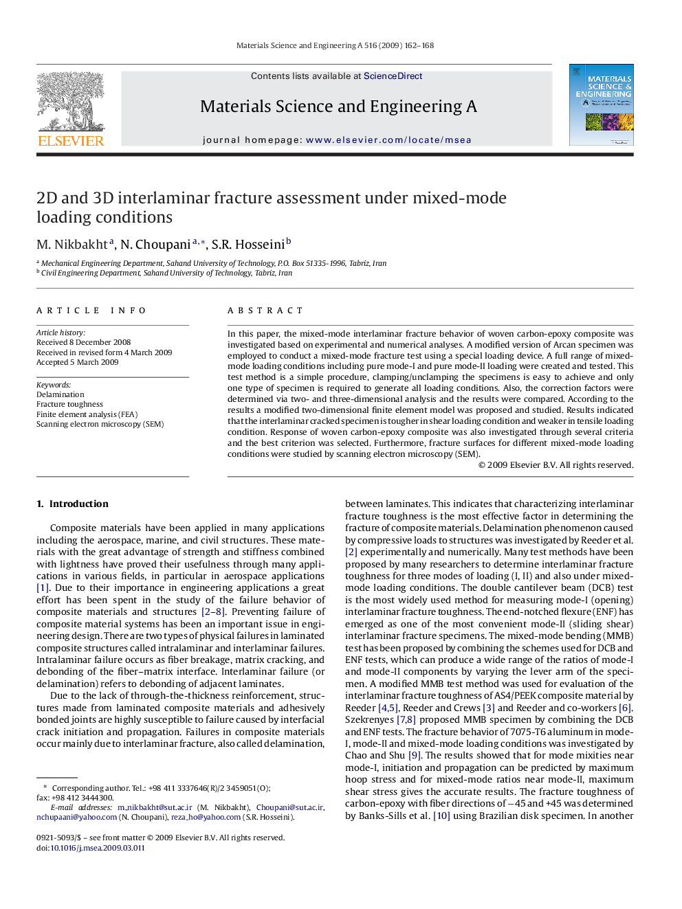 2D and 3D interlaminar fracture assessment under mixed-mode loading conditions