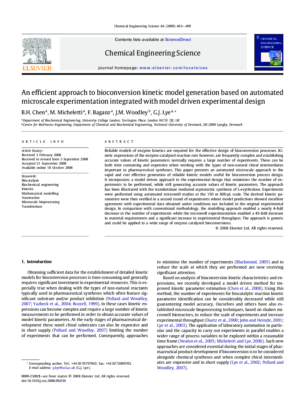 An efficient approach to bioconversion kinetic model generation based on automated microscale experimentation integrated with model driven experimental design