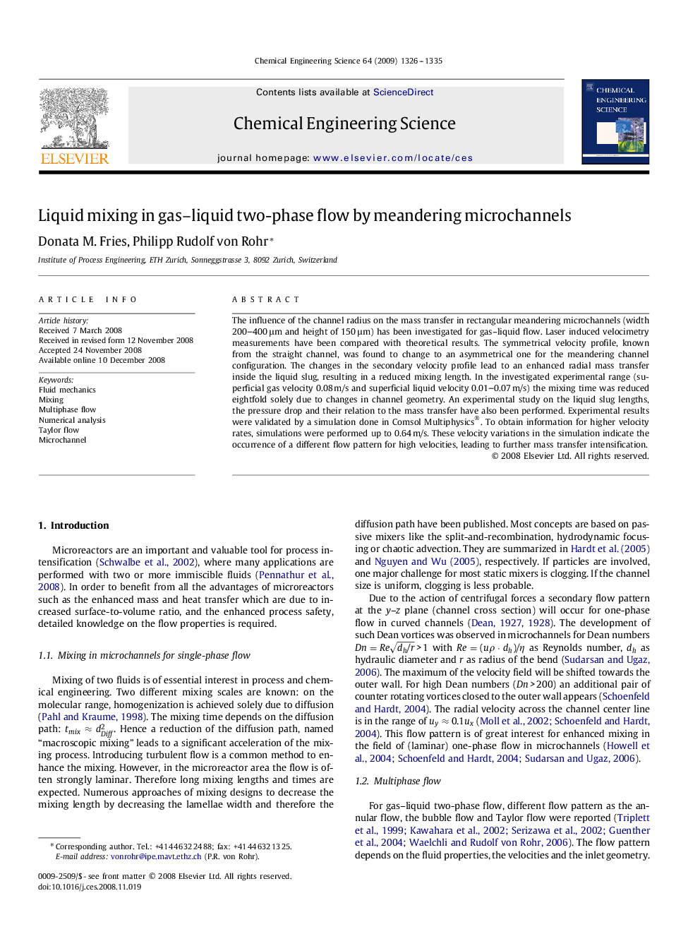 Liquid mixing in gas–liquid two-phase flow by meandering microchannels