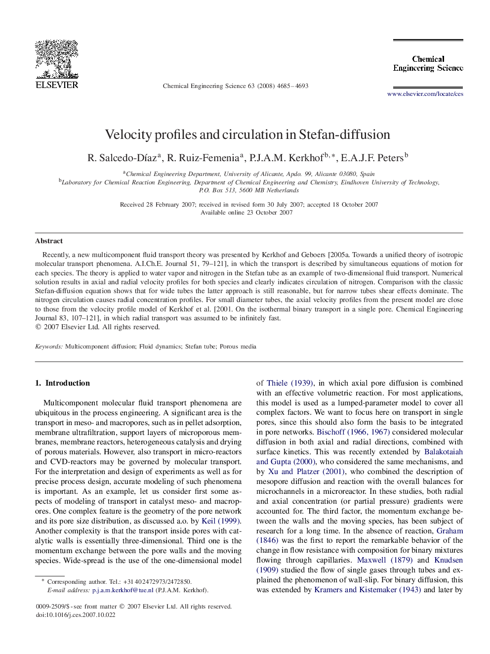 Velocity profiles and circulation in Stefan-diffusion