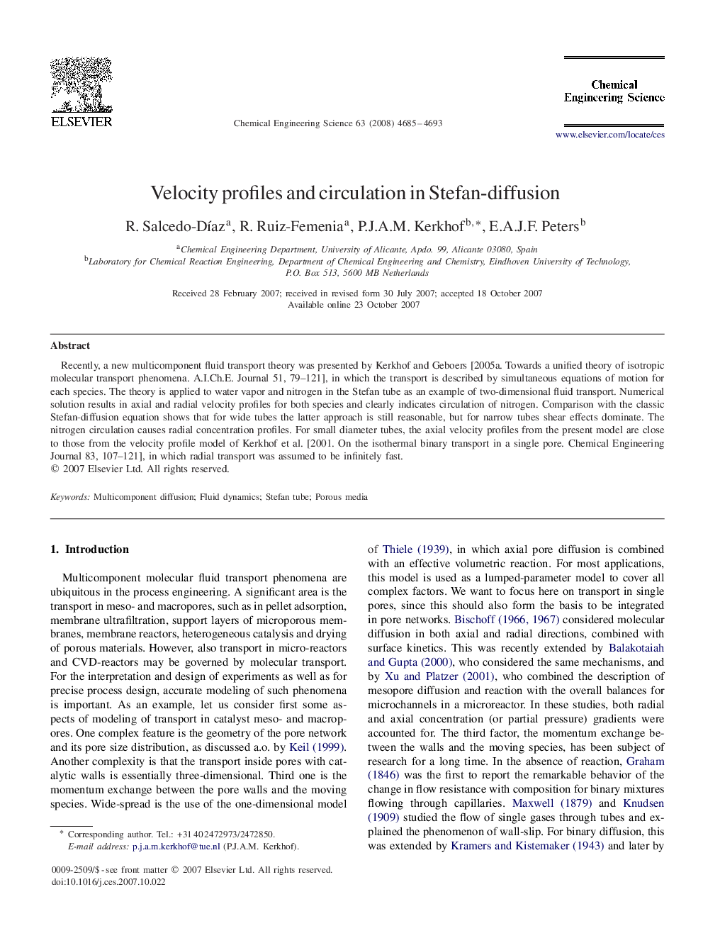 عکس صفحه اول مقاله: Velocity profiles and circulation in Stefan-diffusion Velocity profiles and circulation in Stefan-diffusion