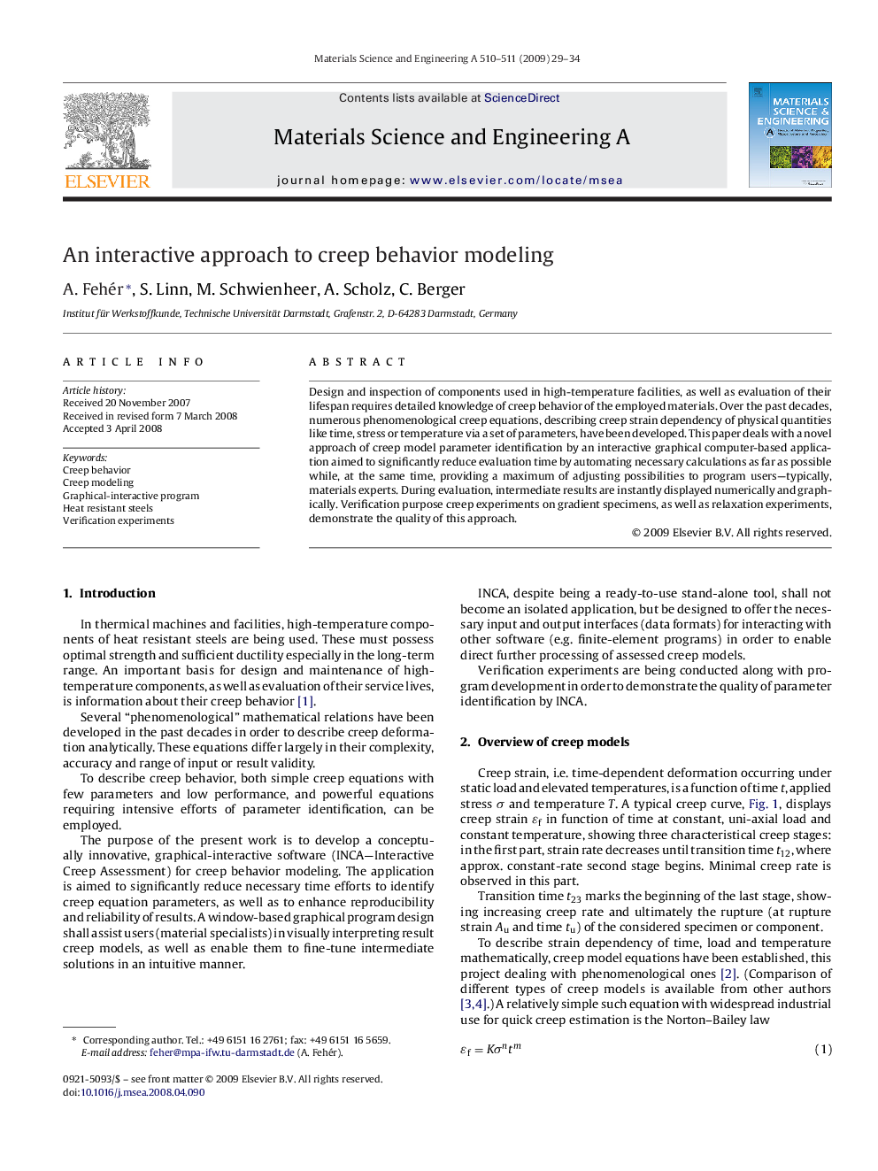 An interactive approach to creep behavior modeling