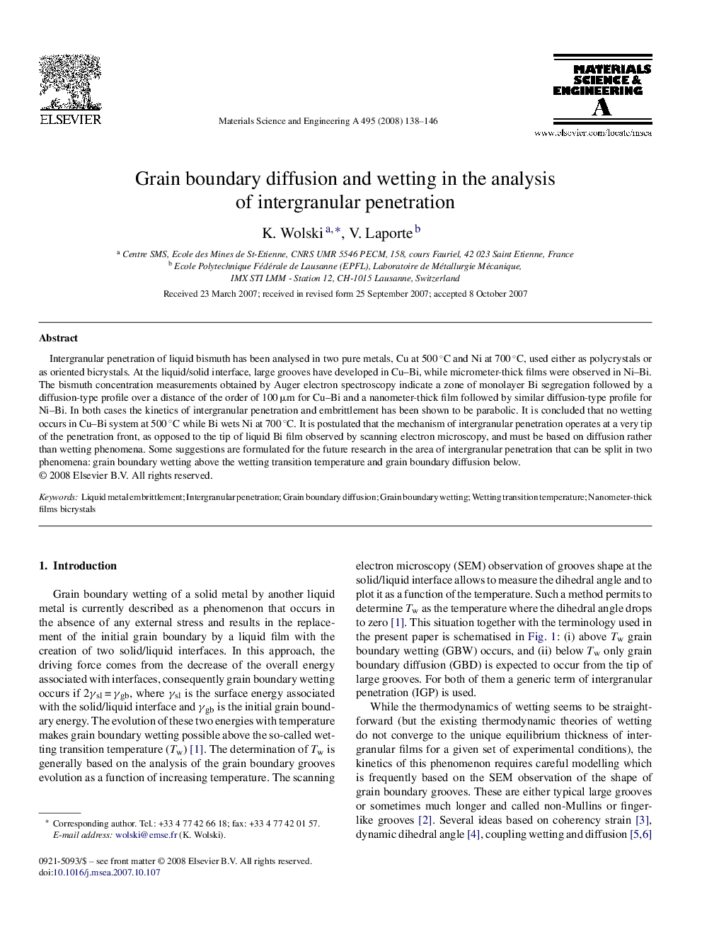 Grain boundary diffusion and wetting in the analysis of intergranular penetration