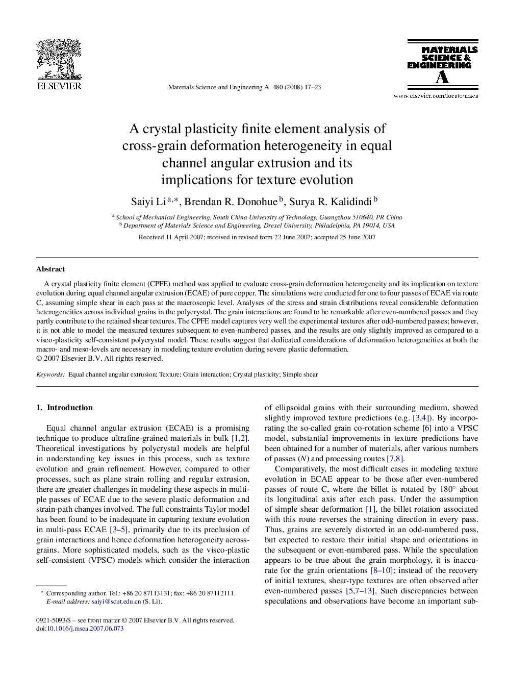 A crystal plasticity finite element analysis of cross-grain deformation heterogeneity in equal channel angular extrusion and its implications for texture evolution