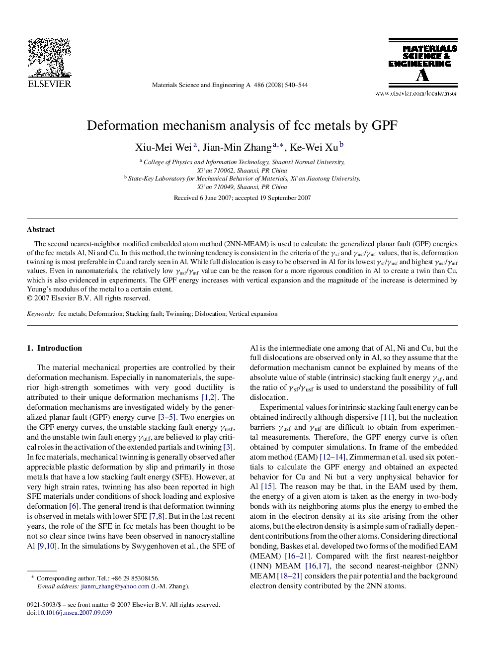 Deformation mechanism analysis of fcc metals by GPF