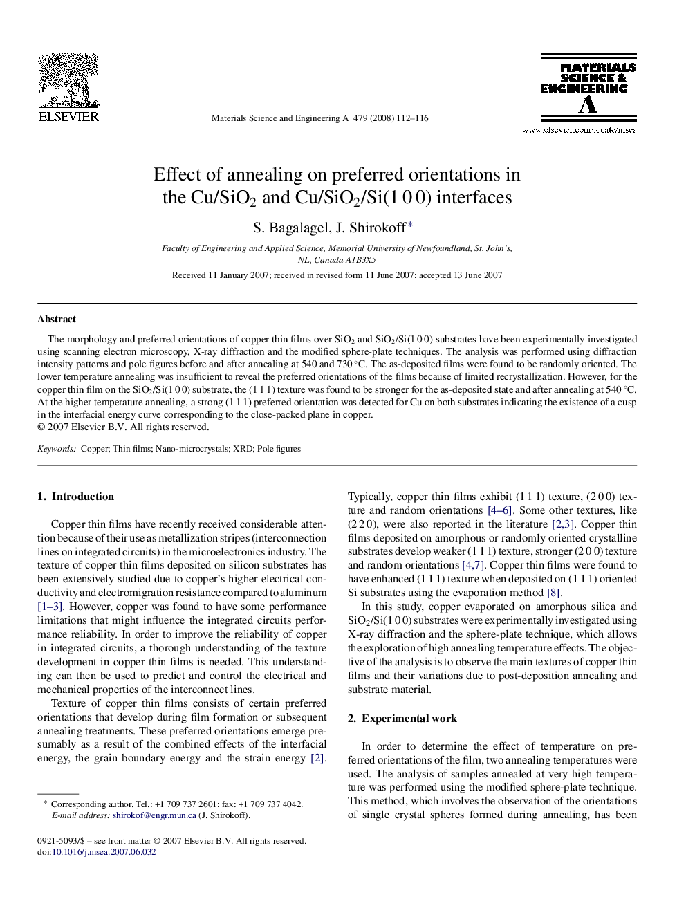 Effect of annealing on preferred orientations in the Cu/SiO2 and Cu/SiO2/Si(1Â 0Â 0) interfaces