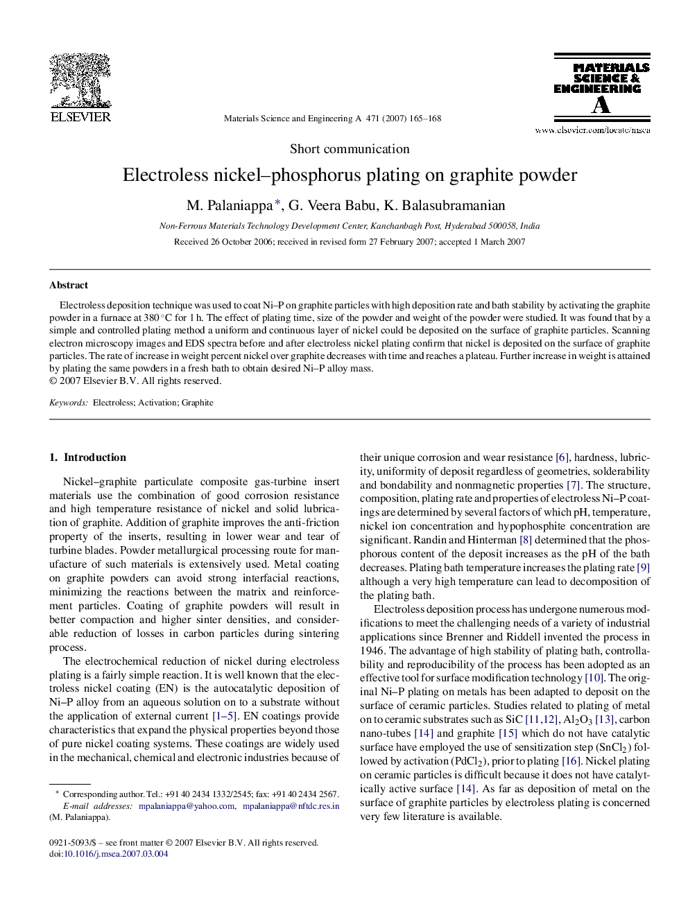 Electroless nickel-phosphorus plating on graphite powder